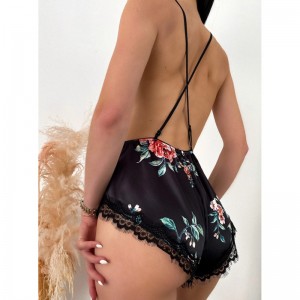 Sexy Hollow Out Floral BodySuit High Cut V Hals Lingeri Teddy Ultra Tynde Breathable Women Erotic Sexy Lingeriehot Salg Produkter