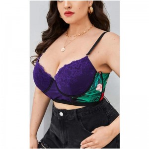 Plus blomsterblonder underwire bh