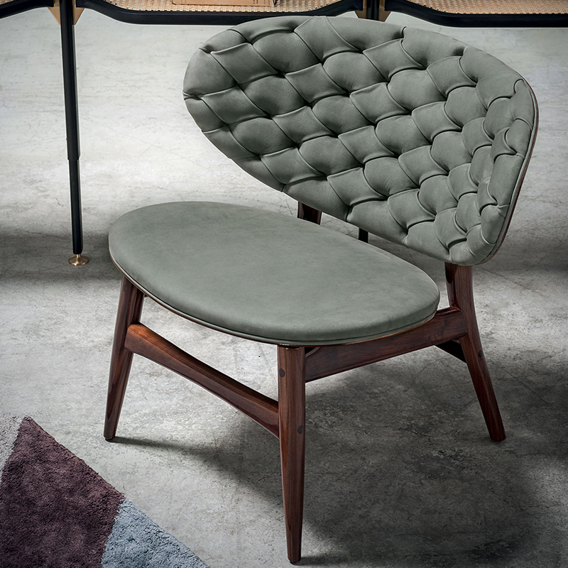 Høj kvalitet moderne design høj ryg accent stol luksus ægte læder sofa stol til stue