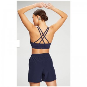 Multi-Strap Cross-Back og Indbygget Cup Sports Bra Set