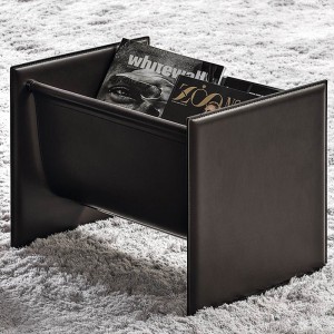 Italiensk Minimalistisk Design Center End Bord Lav Højde Moderne Marmor Top Kvadrat Læder Sofabord til stue