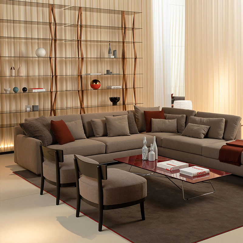 Moderne designmøbler sæt polstret hjem lounge træ ramme accent enkelt sofa stol