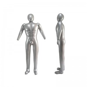 Oppustelig PVC mandlige mannequin model, fuld størrelse med hoved og arme, plast fuld krop mannequin