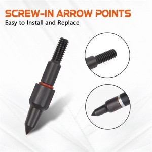 Elongarrow 159535-02 5/16 100grain Archery Arrow Heads Screw Field Point