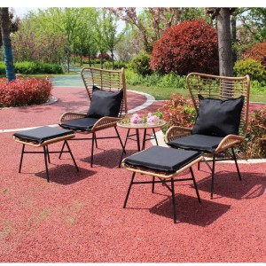 Steel&wicker 5pcs Sofa Set