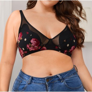 Rose Print Sexet One Pieus Plus Size Lingerie Wholesale