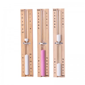 Fabrik engros 5 15 minutters øko farverig roterbar timeglas træ sauna sand timer