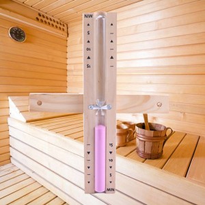 Fabrik engros 5 15 minutters øko farverig roterbar timeglas træ sauna sand timer