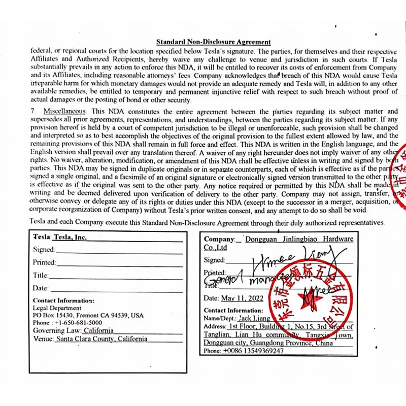 Jinglingbiao (Globao) Company er ved atnå et samarbejde med Tesla.