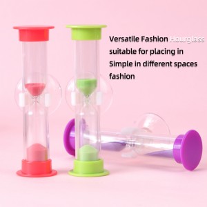 Fabriks varmt salg Farverig mini 135min plastik sandtimer sugning cup timeglas