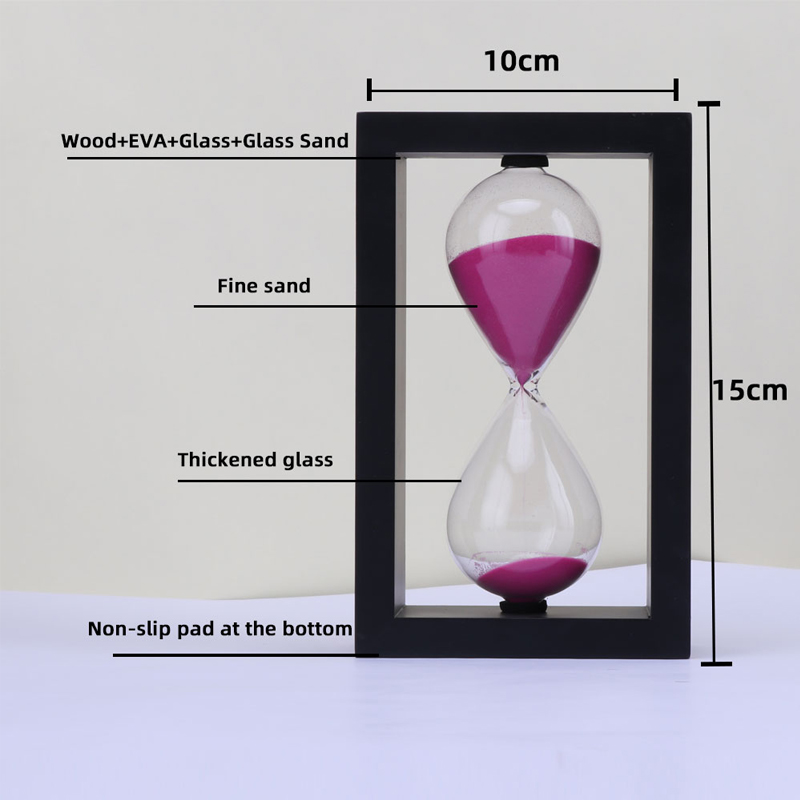 Tilpasning af trærimer af høj kvalitet Sand Timer 1 times sandtimersindretning 15 30 minutters træramme glas timeglas