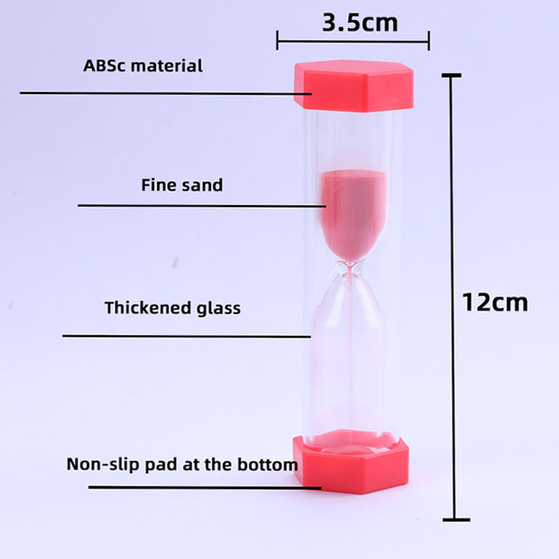 Fabriksforsyning Custom Logo Outdoor Plastic 3min5min Purple Hexagon Plastic Hourglass Sand Timer