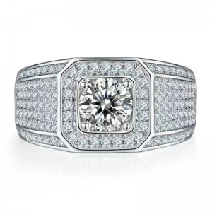 Engagement S925/18K/14K/10K med moissanit/Real Diamond for Man