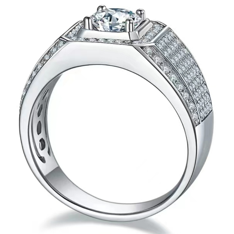 Engagement S925/18K/14K/10K med moissanit/Real Diamond for Man