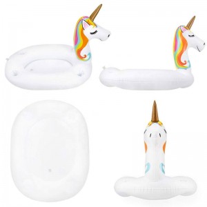 Flydende isbakke drikkeholder, drikkefrugtbuffet Picnic BBQ -køler, oppustelig enhjørningsbjælkebar