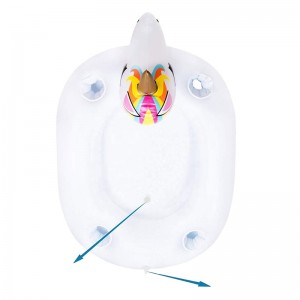 Flydende isbakke drikkeholder, drikkefrugtbuffet Picnic BBQ -køler, oppustelig enhjørningsbjælkebar