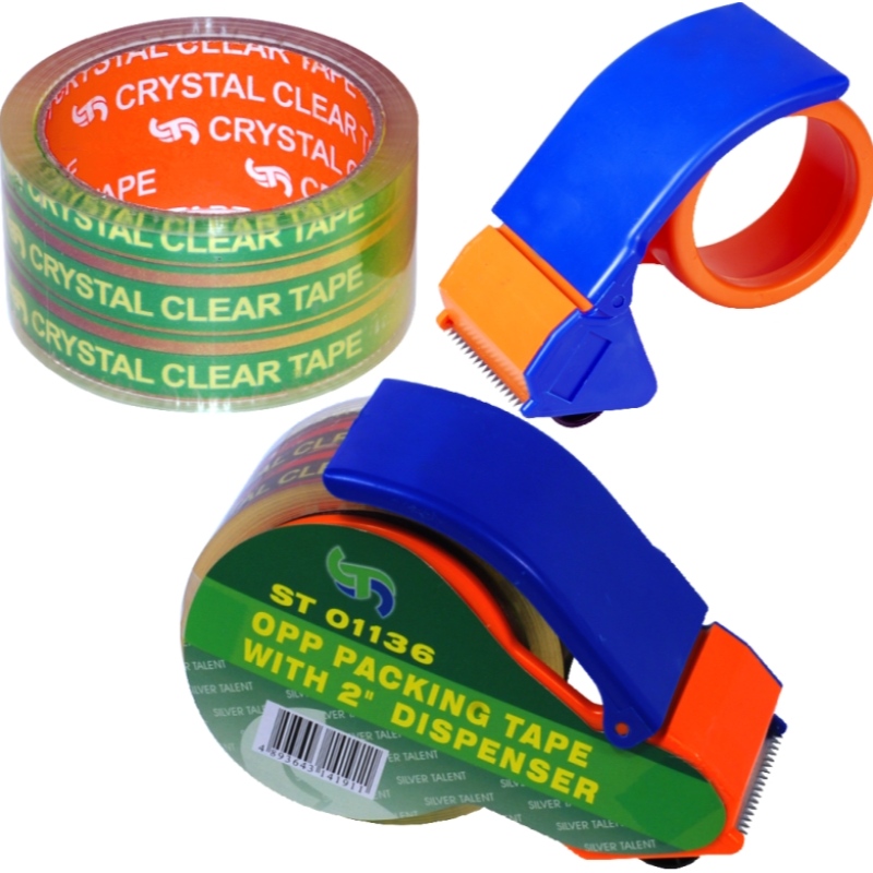 Crystal Clear OPP -pakningstape med dispenser