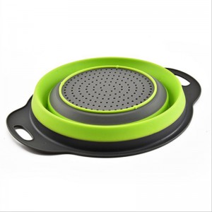 Multifunktionen sammenfoldelig vegetabilsk frugtvask opbevaringsvaske plastfilter sammenfoldelig drænkurv