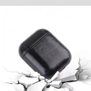 Velegnet til Apple AirPods beskyttende sag, Bluetooth Wireless Headset Box, Storage Box Protective Case, fuldt dækket og ridsebestandig, italiensk lædervin rød