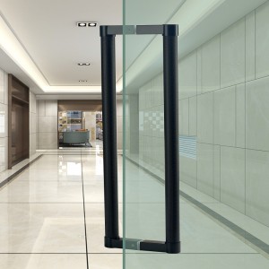 SS-022 Dobbeltsidet dobbeltsidet dobbelt sidet runde gals-dørtræk, moderne indgangsdør i rustfrit stål, matte sort