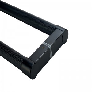 SS-022 Dobbeltsidet dobbeltsidet dobbelt sidet runde gals-dørtræk, moderne indgangsdør i rustfrit stål, matte sort