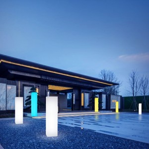 Udendørs vandtæt Garden Light Festival Party Event Wedding Led Dekorative gulvlamper Regnbue Farve Kvadratsøjle Lys