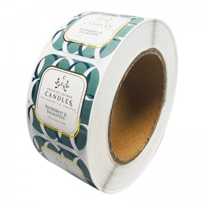 Farve bronzing gennemsigtig selvklæbende brugerdefineret varm sølv l0g0 coated papir rulle etiket klistermærke selvklæbende