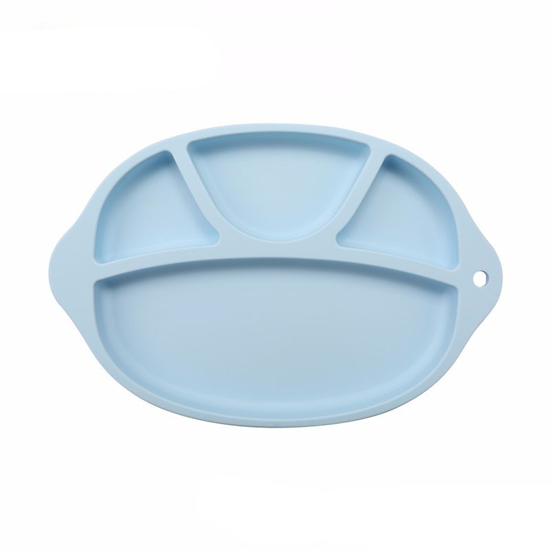 Engros madkvalitet silikone splittet plade skridsikre silikone babyplader til småbørn, der fodrer silikone middagsplade