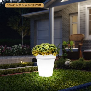 Udendørs LED-plast Small Flower Pot Lights (16 tilstande, dæmpbar, IP68 Vandtæt) Fjernbetjening Udendørs dekorativ gulvlampe til gårdhave Party Decorations Baghaven veranda, bryllupsnaatsu