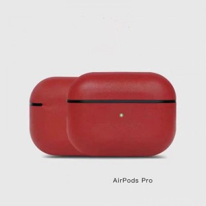AirPods Pro Leather Case, ægte retro olie voks skør hest læder sag, fuldt håndlavet, front LED synlig, (mørkebrun)