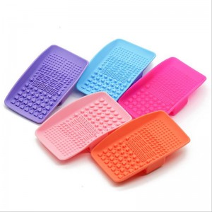 Makeup Washing Brush Rengøringsmåtelfundament Makeup Brush Scrubber Board Silicone Makeup Brush Cleaner Pad