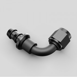 Drejelig push lock slange ende et skub på barb aluminium legeringsstik