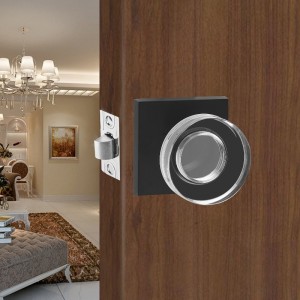 S2601 Modern Disc Shape Crystal Door Knob, Passage Set, High Grade Door Lock Keyless
