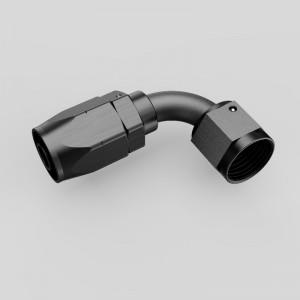 90 graders aluminium drejelig en slangeende montering til flettet brændstoflinje