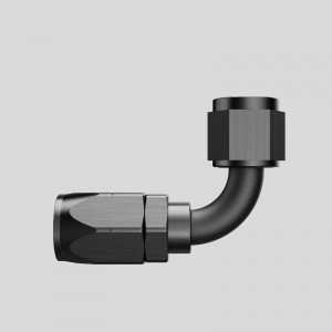 90 graders aluminium drejelig en slangeende montering til flettet brændstoflinje