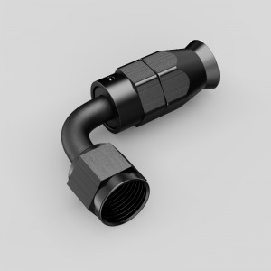 Aluminium PTFE Slange ender brændstofolie slange rør 90 graders slange ender en fittings an4 an6 an8 an10 an12