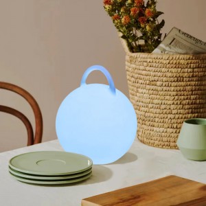 LED farverig atmosfære sengelampe med håndteret berøringskontrol trådløs opladning rundt moderne bordlampe med højttalere