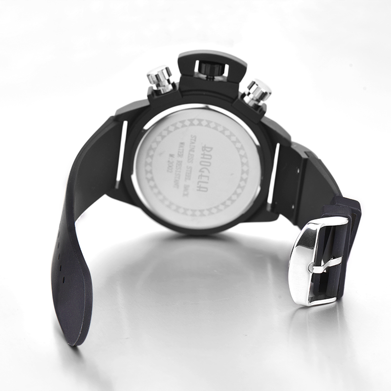 Baogela Chronograph Watch Top Brand Luxury Luminous Silicone Quartz håndled Watches Military Sports Wristwatch for Man 1606 Green