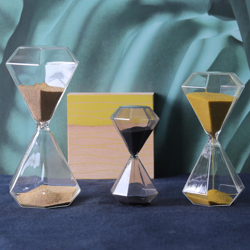 Engros 5 15 30 minutters tid Kreativ boligindretning Ornament gave guld sand diamant timeglas glas sand timer