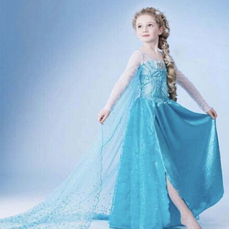 Børns julefødselsdagsfest prinsesse cosplay Elsa 2 piger kjole DGHC-002