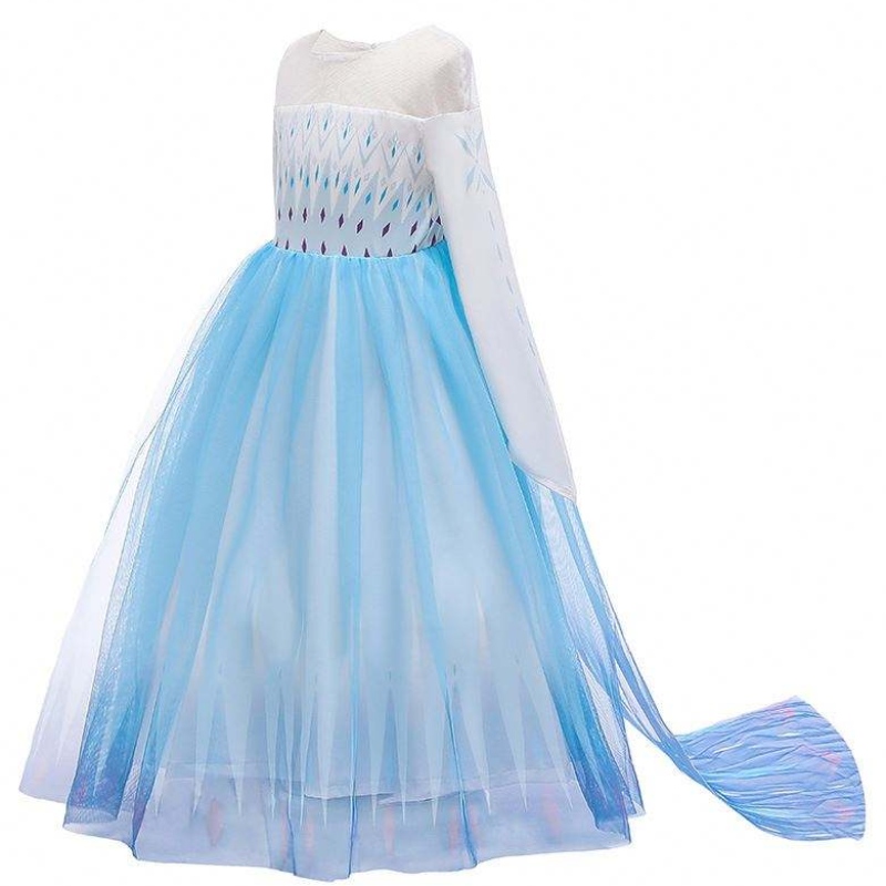 Halloween Carnival fødselsdagsfest cosplay outfit is 2 langærmet Elsa kjole til piger HCGD-009