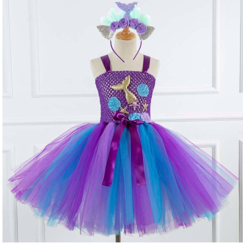 2022 Bedste sælge børn Halloween cosplay kostume tøj Tutu Little Mermaid kostume HCMM-017