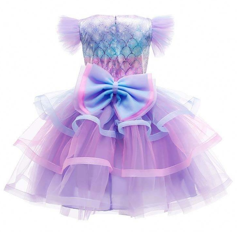 2022 piger fødselsdagsfest kjole havfrue krone halskæde prinsesse pige havfrue kjole til børn piger hcmm-004