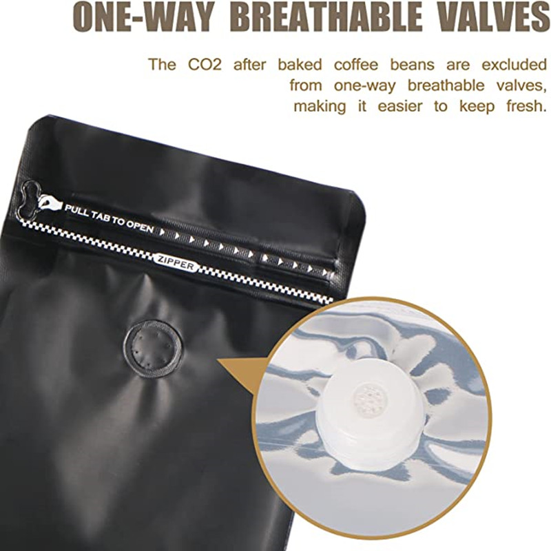 Flad bundkaffepose med ventil