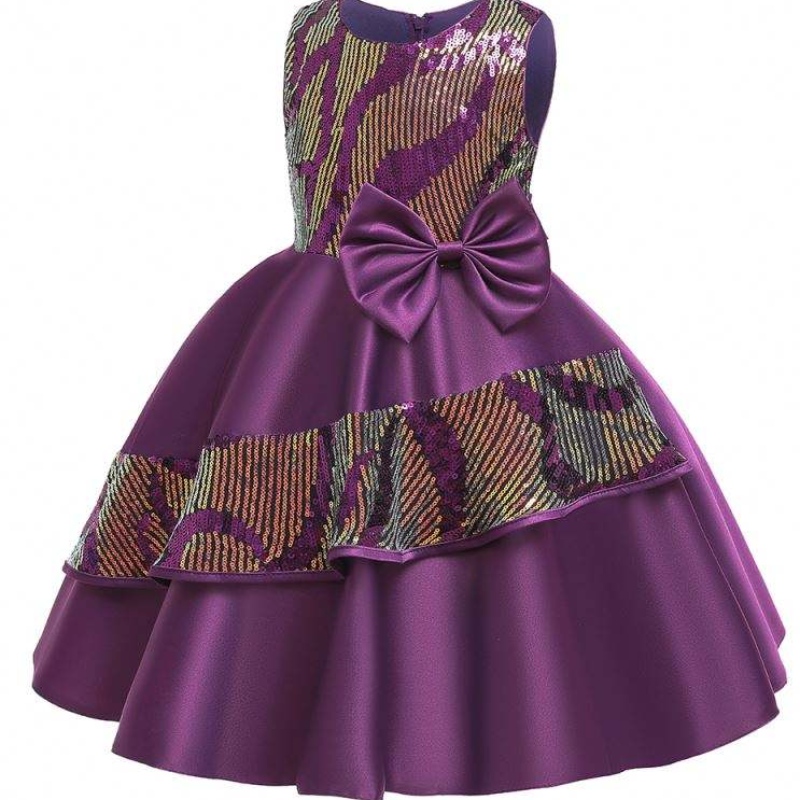Baby pige tøj seneste design baby frock barn paljetter kjole L5146