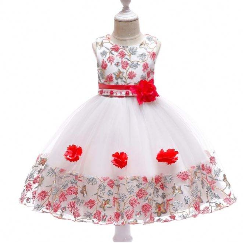 Bedst sælger børn blomsterfest kjole børn fancy pige frock baby mini fødselsdag tøj l5045