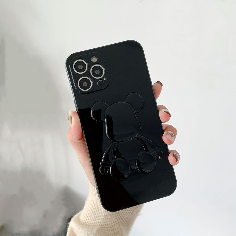 Detnye produkt er velegnet til Apple iPhone13Pro Leather Bear Solid Color Mobiltelefonkasse, linseopgradering Fuld beskyttelse mod ridser, antikollisionsbeskyttelsesdækning