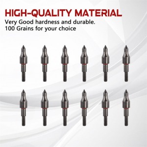 Elongarrow 100 korn 6 * 8 mm glasfiberpil Arrohead til Archer -praksis