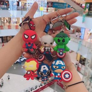 Engros brugerdefineret god kvalitet blød gummi 3D PVC sødnøglering