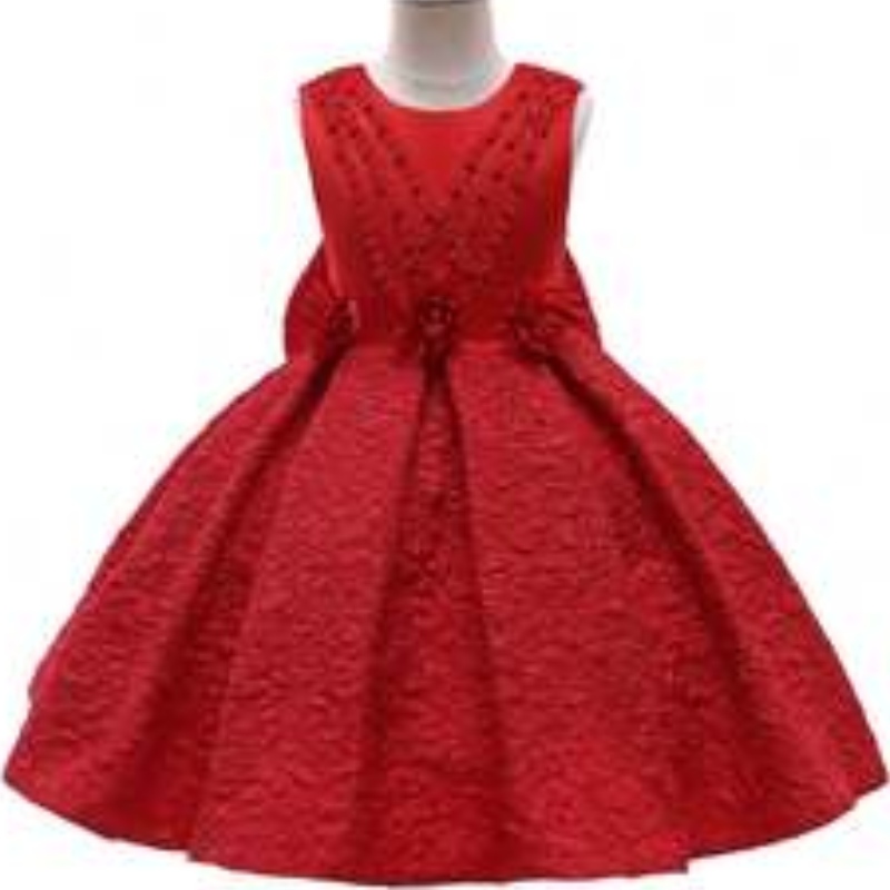 Baige af høj kvalitet mode piger festkjoler seneste børn kjole design lang tøj T5176